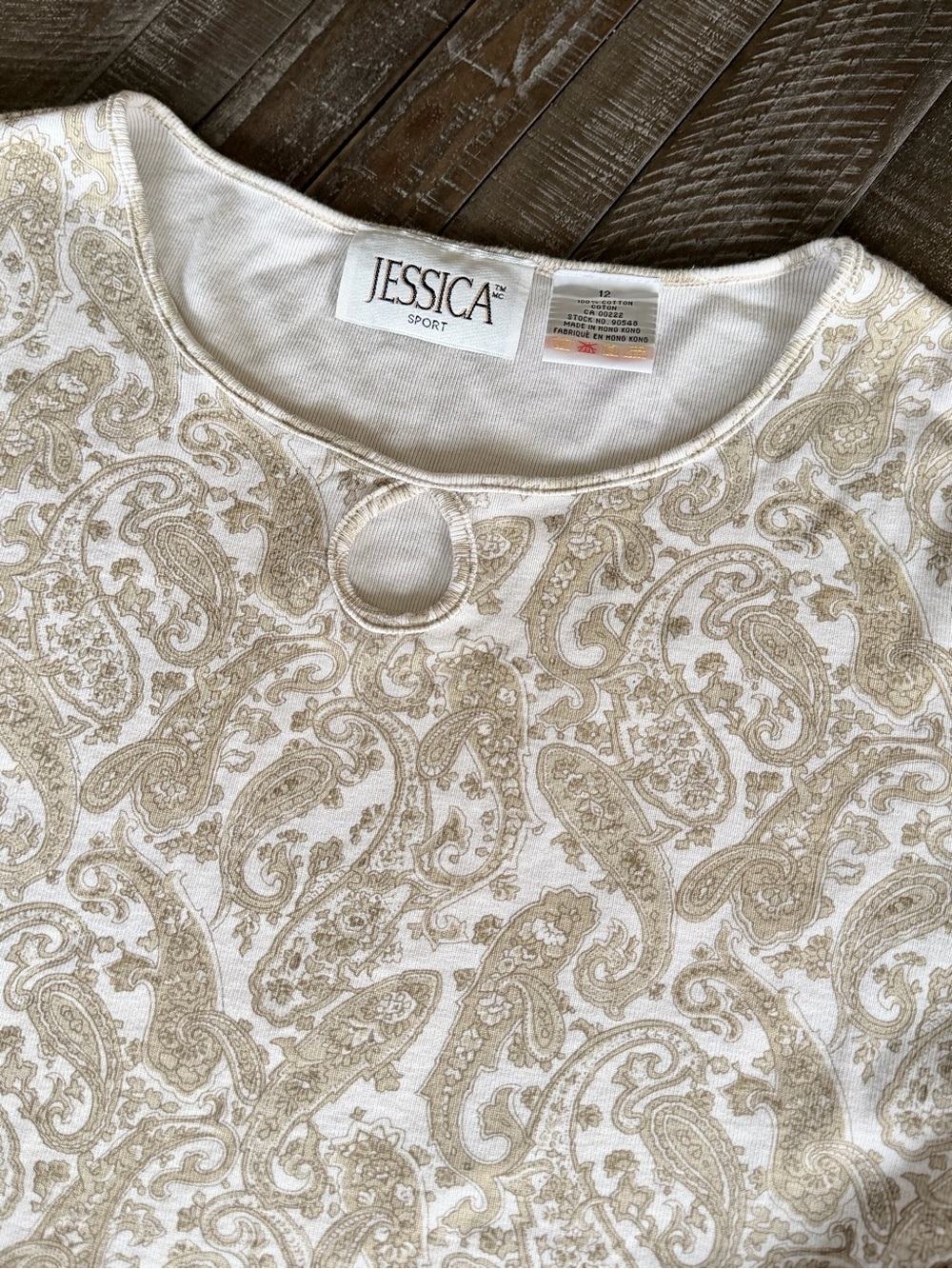 Jessica Cream Paisley Short Sleeve Tunic Top
